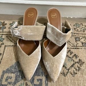 Malone Souliers Beige Velvet Women's Shoes